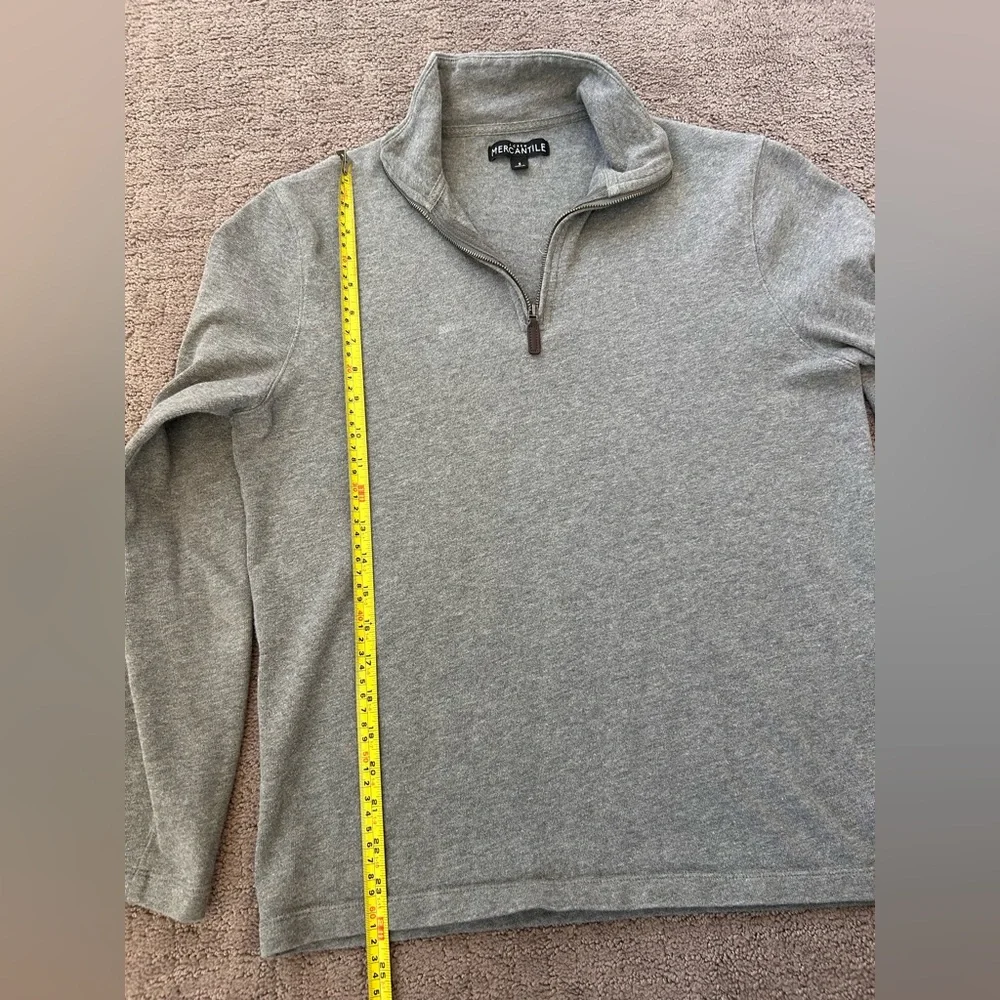 J. Crew Heather Gray Quarter Zip Sweater | Men’s Cotton Pullover | Size S